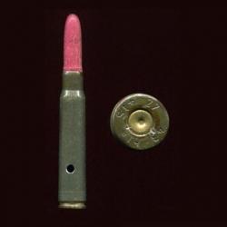 7.92 x 57 Mauser - à blanc PP33 - balle bois violet - étui acier laqué vert
