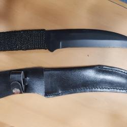 Couteau poignard 28cm lame noire avec etui