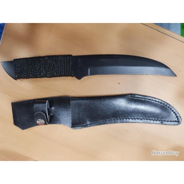 Couteau poignard 28cm lame noire avec etui