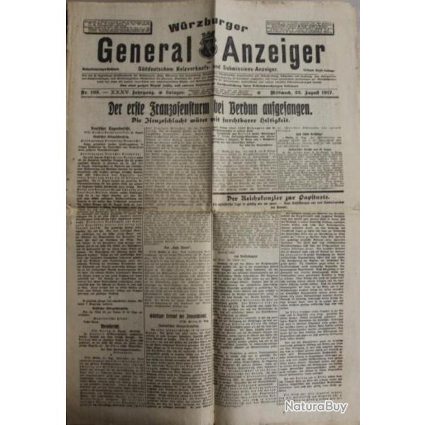 Journal Wrzburger - General Anzeiger du 22 August 1917