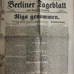 Journal Berliner Tageblatt du 4 Sept. 1917