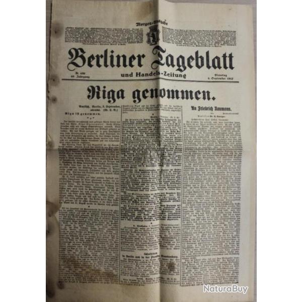 Journal Berliner Tageblatt du 4 Sept. 1917