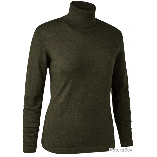 Pull en tricot col roul Darlington femme vert DEERHUNTER