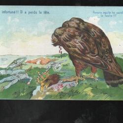 carte patriotique , l'aigle allemand décapité , guerre 1914-1918 , italienne ?