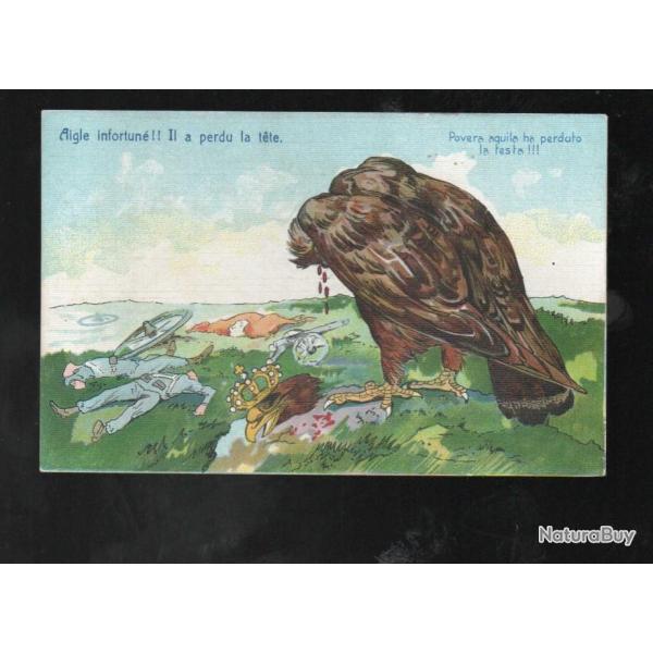 carte patriotique , l'aigle allemand dcapit , guerre 1914-1918 , italienne ?