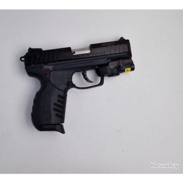 Pack Pistolet Ruger SR22 calibre 22 LR Filet + Silencieux B&T + laser vert Holosun
