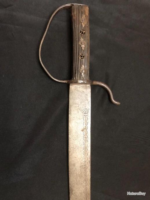 Pendentif Ancien Miniature Sabre/machette - Métal Laiton/aluminium - Occasion Bon état