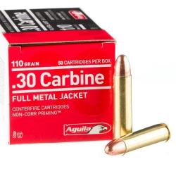 50 munitions AGUILA 30 CARBINE FMJ 110 grains 30m1