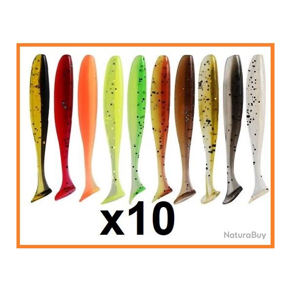 Lot de 10 Leurres souples de peche 10cm