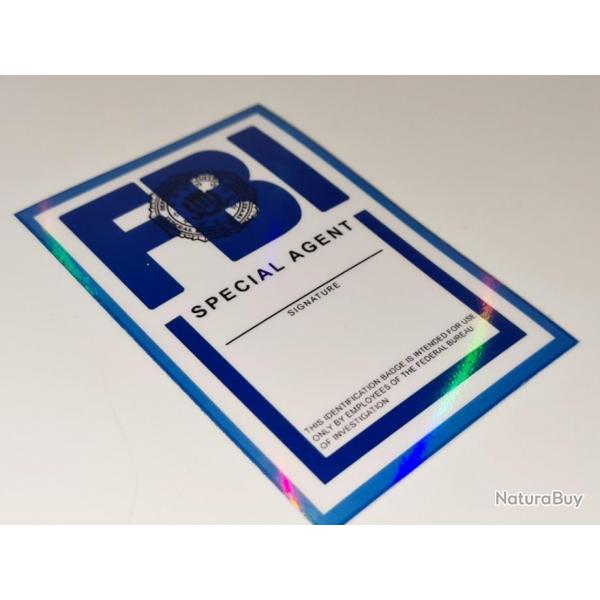 NOUVEAU! REPRODUCTION BADGE / CARTE FBI HOLOGRAPHIQUE !