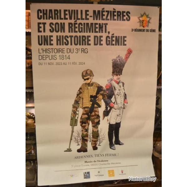 Affiche / poster 3e RG rgiment du Gnie, Charleville-Mzires exposition 2024 Ardennes tiens ferme