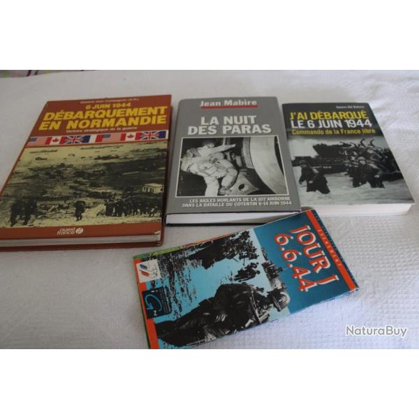 Lot livres + carte dbarquement en normandie 6 juin 1944