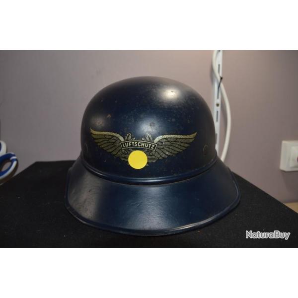 Casque Allemand Helmet German 1939/1945 Luftschutz Militaira Allemand WW2