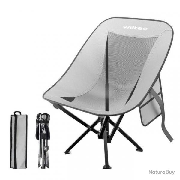 Chaise pliable de camping, Chaise de pche, compact 100 kg max. Gris Noir CHAISE64653