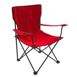 Chaise de camping pliante rouge avec porte-gobelet OU de pêche jusqu'à 140kg CHAISE64835