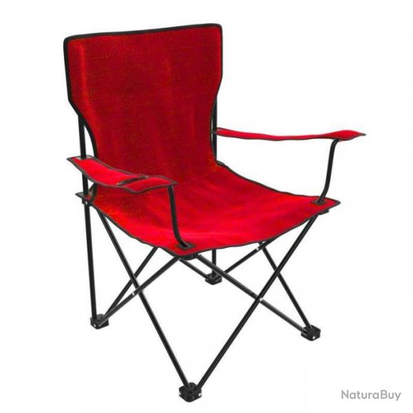 Chaise de camping pliante rouge avec porte-gobelet OU de pche jusqu' 140kg CHAISE64835