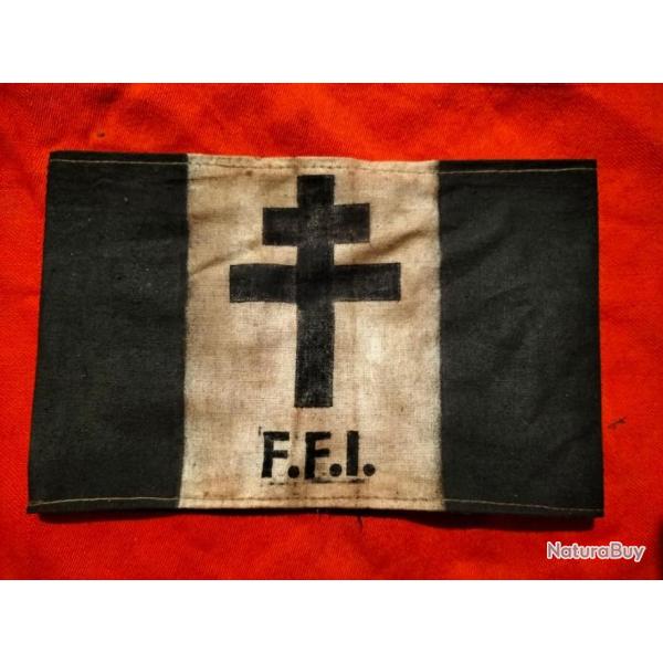 Brassard de deuil des forces franaises libres ( F.F.I. ) de la seconde guerre mondiale en T.B.E.