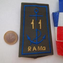 fourreau épaulette 11e régiment d'artillerie de marine batterie