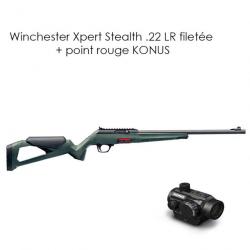 Pack winchester Xpert Stealth .22 LR filetée 46cm + point rouge KONUS 