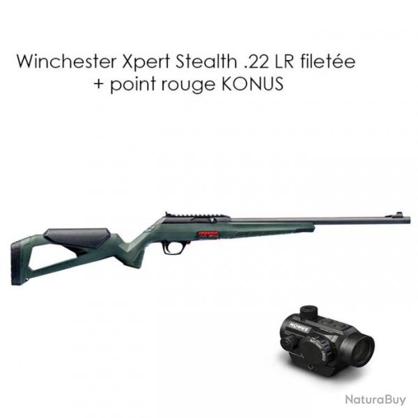 Pack winchester Xpert Stealth .22 LR filete 46cm + point rouge KONUS 