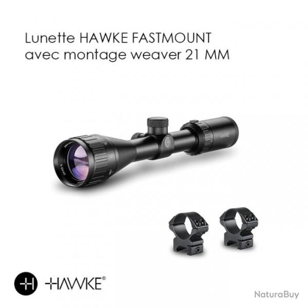 Lunette HAWKE FASTMOUNT 3-12x50 IR AO avec montage weaver 21 mm