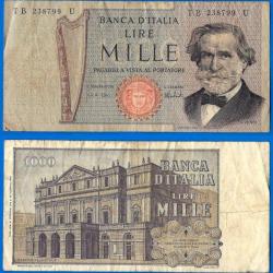 Italie 1000 Lire 1971 Verdi Musique Compositeur Billet Europe
