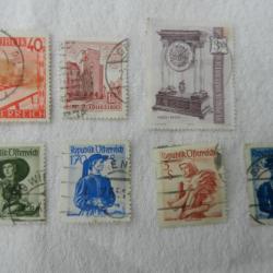 lot de 7 timbres Republik Osterreich oblitérés