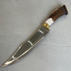 Couteau grande lame 42cm forgé LLF série CHASSE24 manche bois de cerf