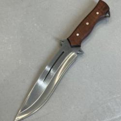 Couteau 31cm forgée LLF série CHASSE24 noyer