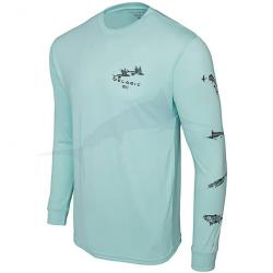 L Shirt Pelagic Aquatek Gyotaku Tropical Aqua