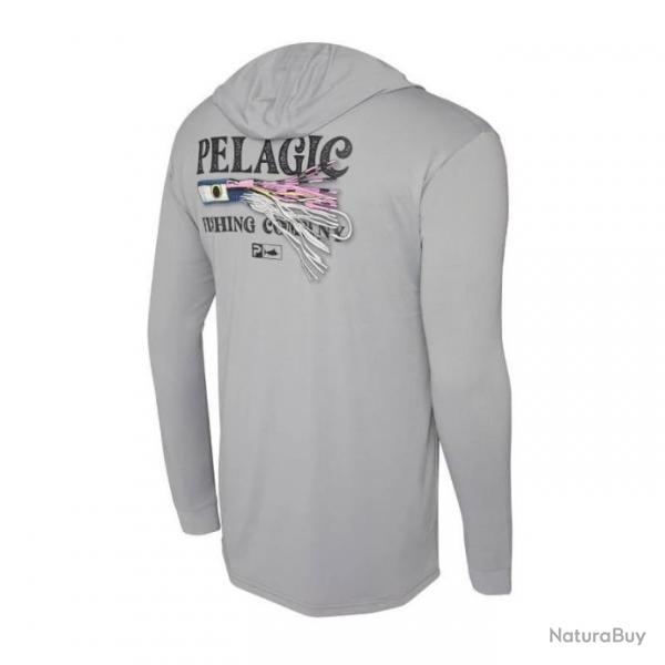 L-Shirt Pelagic Aquatek Lured Hooded L Grey