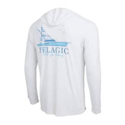 L Shirt Pelagic Aquatek Good Livin Hooded Blanc