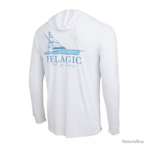 L-Shirt Pelagic Aquatek Good Livin Hooded L Blanc