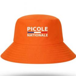 Chapeau Casquette Bob Réversible "Picole Nationale" Haute Qualité : Couleur Orange