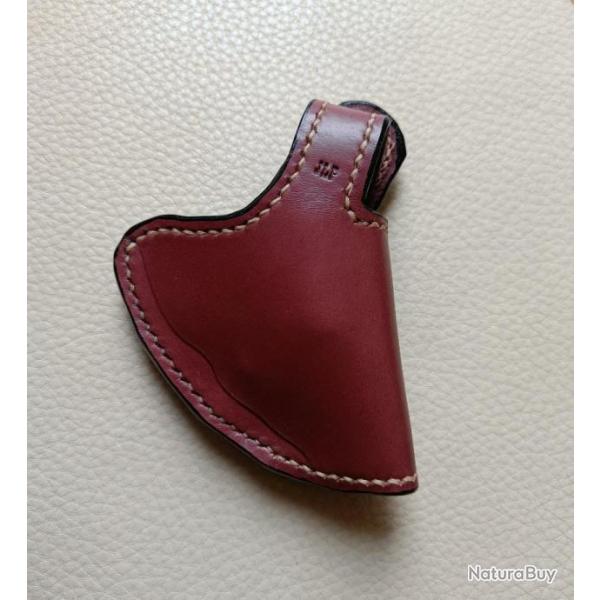 Holster cuir marron droitier OWB pour rvolver Smith & Wesson Mod : 36 / 60 / 340 PD / Taurus 605