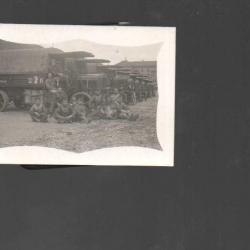 121e e.t.a landau 1927 ? photo de groupe escadron du train automobile camions