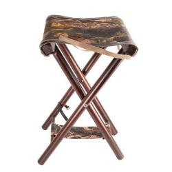 Siège Januel  en bois avec assise tissu camo - Hauteur 60 cm