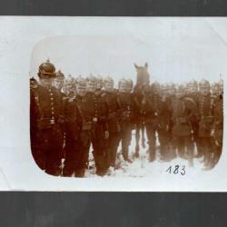 troupiers allemands casques à pointe , cheval carte postale ancienne cpa