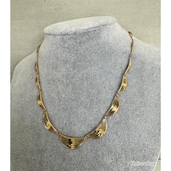 Trs beau collier ancien en or massif 18 carats - Maille originale