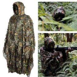 Poncho camouflage pour chasse au poste, paint-ball, airsoft.