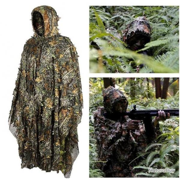 Poncho camouflage pour chasse au poste, paint-ball, airsoft.
