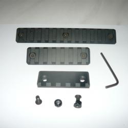 Lot de trois rails picatinny pour montage sur garde main Keymod  ( 5 - 7 - et 13 slots )