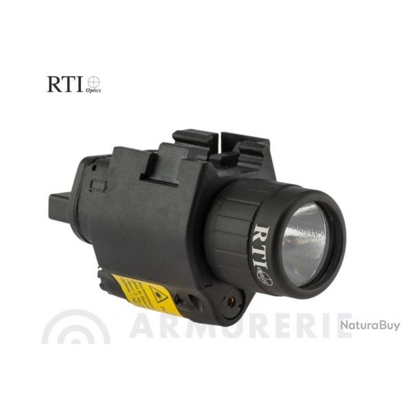 Lampe Fusil Equip d'un Laser - rail Picatinny - 125 lumens - RTI Optics - Haute Qualit