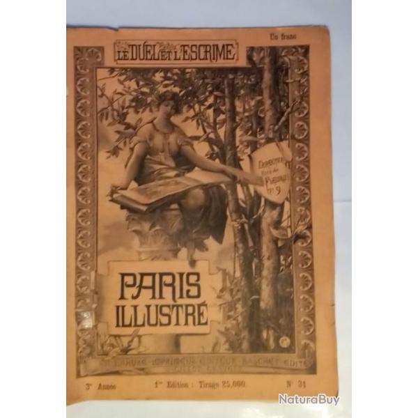 PARIS ILLUSTRE - le duel et l'escrime - LAHURE/L. BASCHET  JUIN 1885 - judiciaire Maupin Mignons