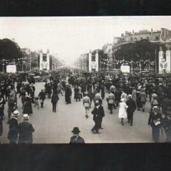défilé de la victoire 14 juillet 1919 2 bis le rond-point des champs-élysées carte photo les fêtes d