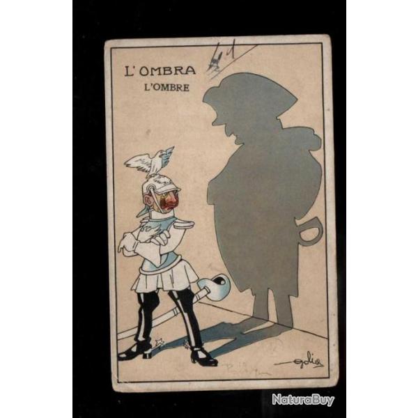 carte postale humoristique le kaiser et son ombre napolonienne golia illustrateur