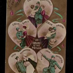 les coeurs de nos poilus 1917 carte postale humoristique