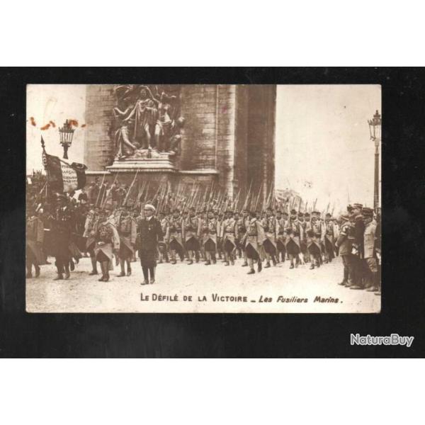 le dfil de la victoire les fusiliers marins carte photo 1919