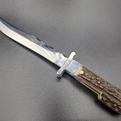 couteau/dague à la d'Estaing FLORINOX, bois de cerf, étui cuir origine
