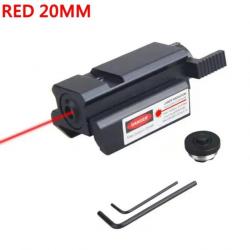 Pointeur laser pour pistolet avec rail picatinny weaver et interrupteur - Rouge 20mm
